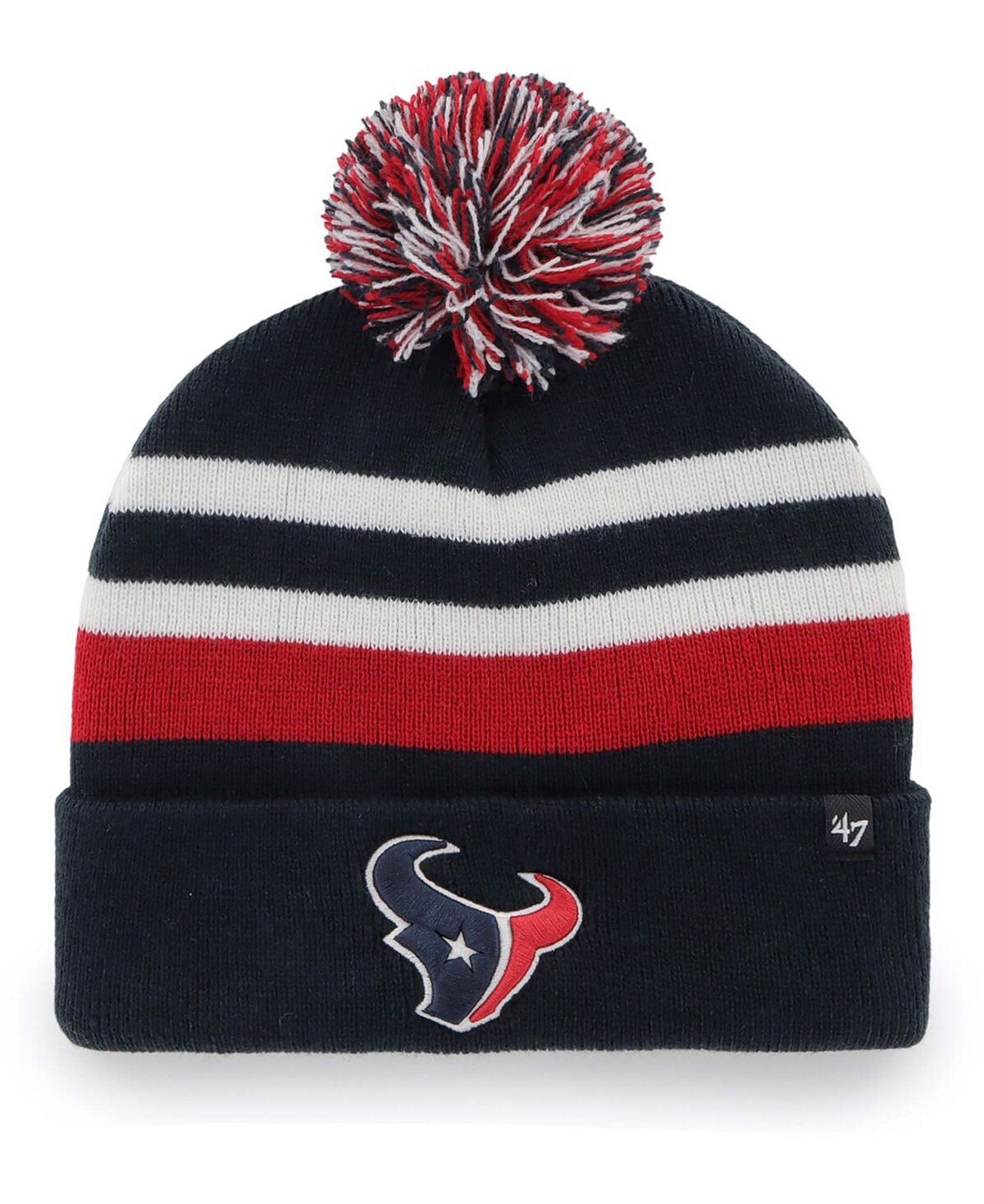 

Мужская темно-синяя вязаная шапка с манжетами и помпоном Houston Texans State Line '47 Brand