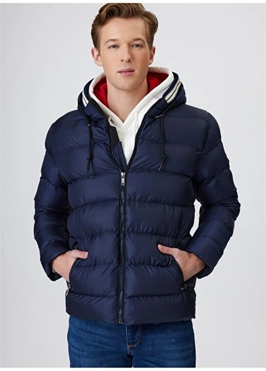 

Темно-синяя мужская однотонная куртка-пуховик Lee Cooper, Синий