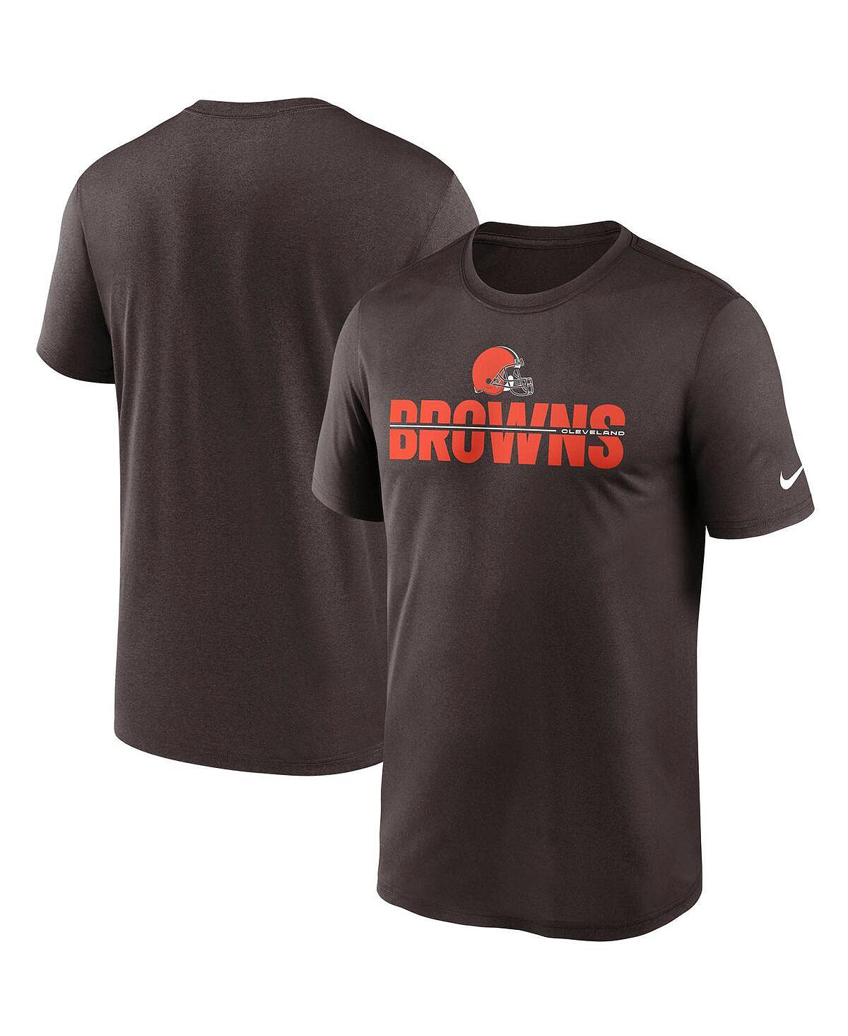 Мужская коричневая футболка Cleveland Browns Legend Microtype Performance Nike