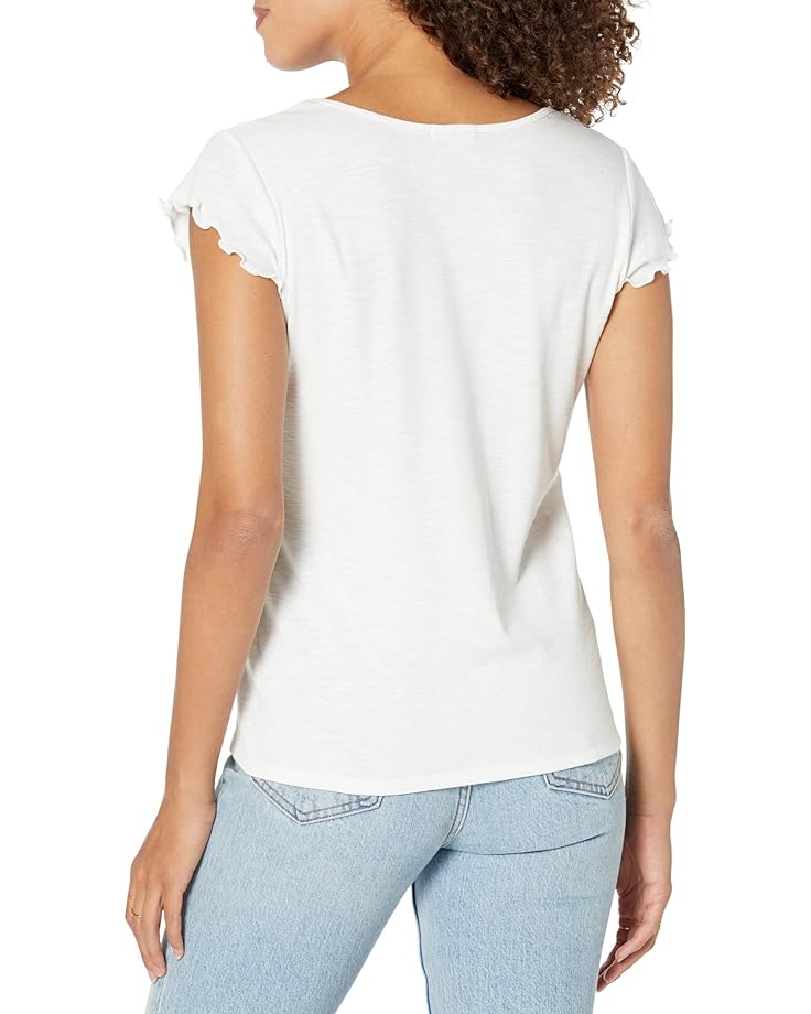 

Футболка NIC+ZOE Short Sleeve Scoop Lettuce Edge Tee, цвет Paper White