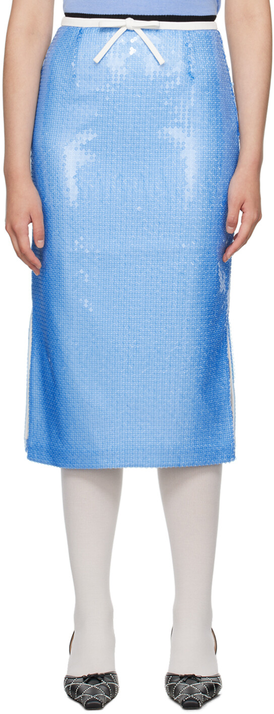 

Shushu/Tong Blue Bow Midi Skirt