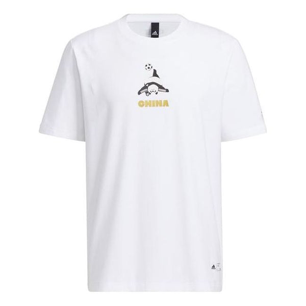 Футболка Men's adidas Panda Printing Round Neck Short Sleeve White T-Shirt, белый