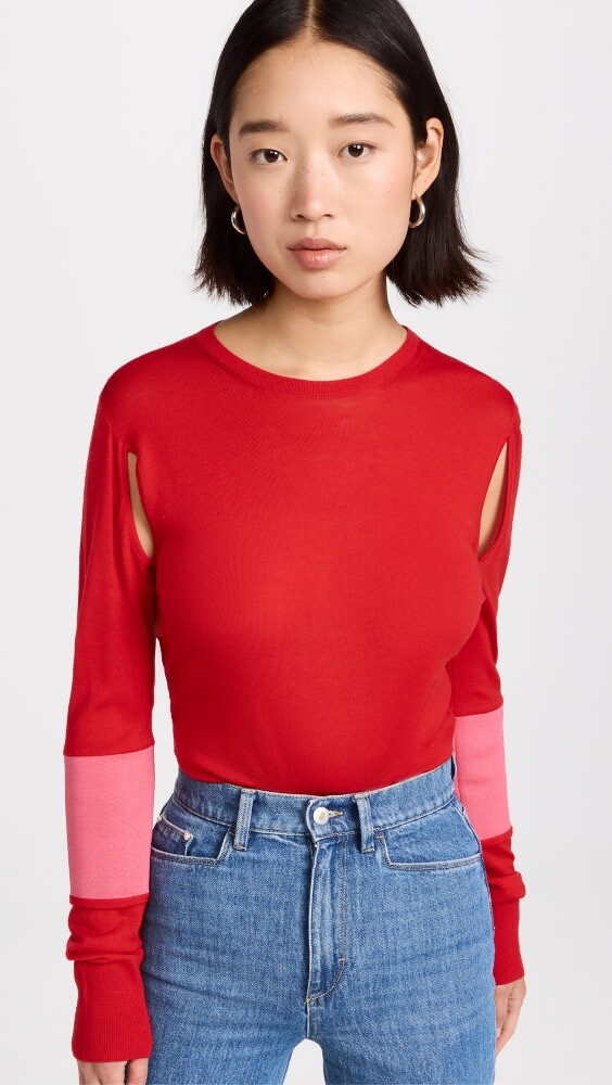 

Боди Victoria Beckham Crew Neck Thong, красный