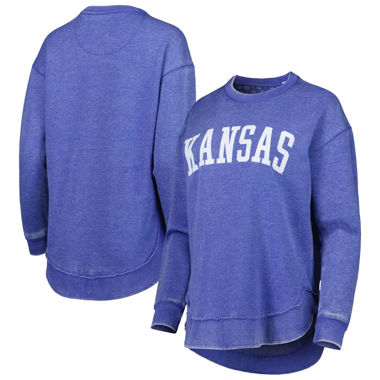 

Женский свитшот Pressbox Royal Kansas Jayhawks Vintage Wash Pullover