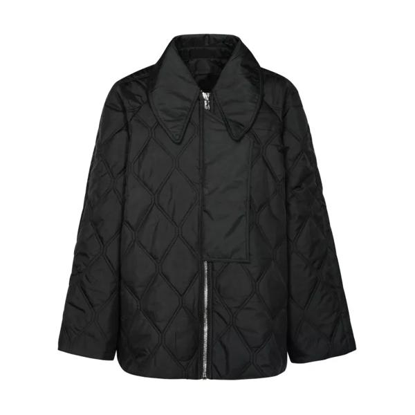Куртка ripstop' nylon jacket Ganni, черный куртка gucci reversible ripstop nylon черный