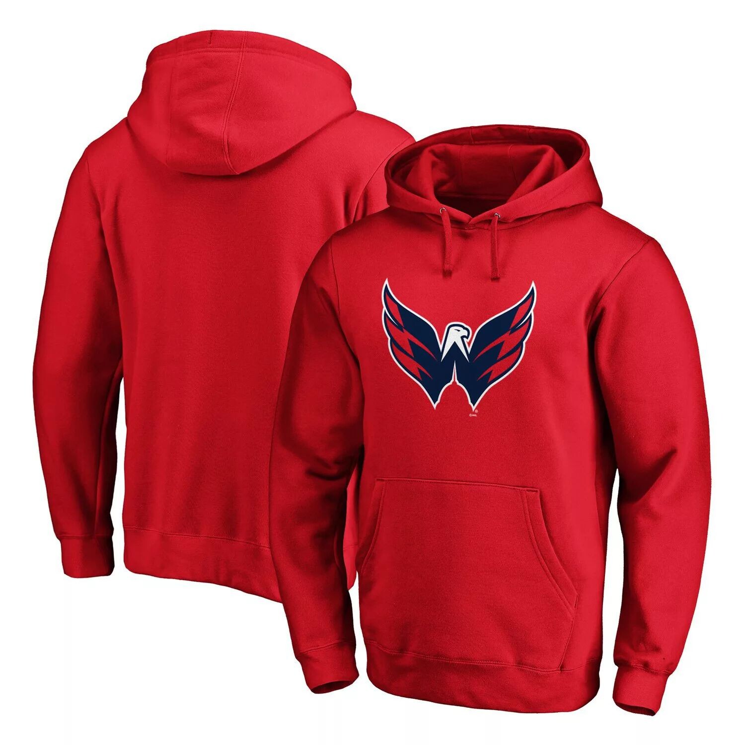 

Мужской красный пуловер с капюшоном с фирменным логотипом Washington Capitals Primary Logo Fanatics