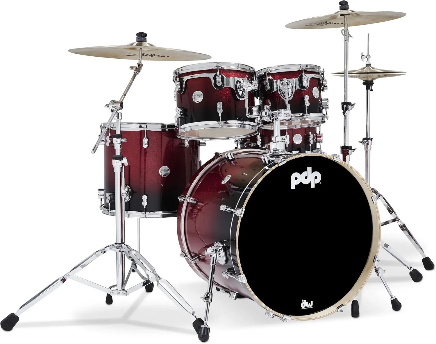

Набор PDP Concept Maple Shell Pack, 5 предметов, цвет от красного до черного, блестящий