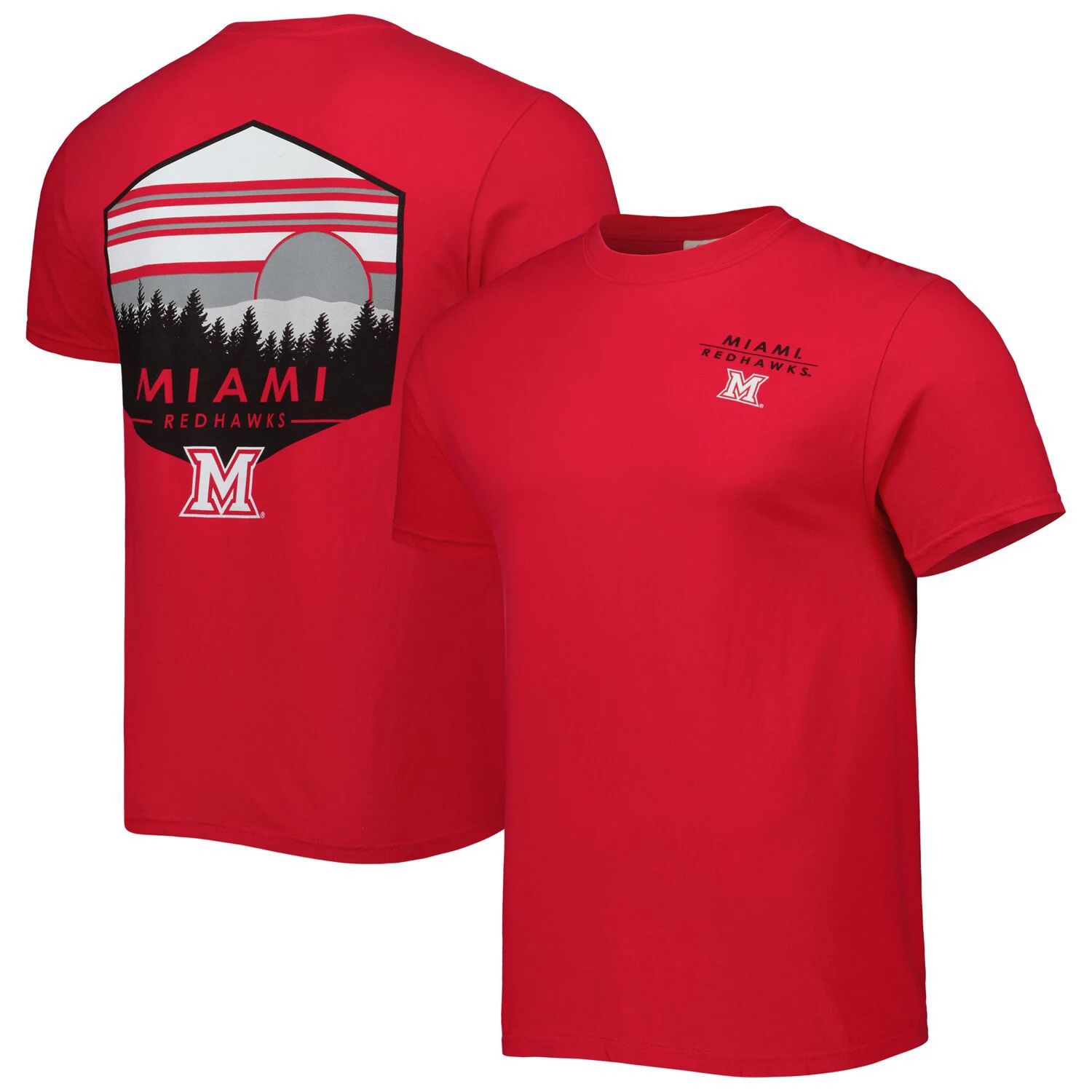 цена Мужская красная футболка RedHawks Landscape Shield Miami University RedHawks