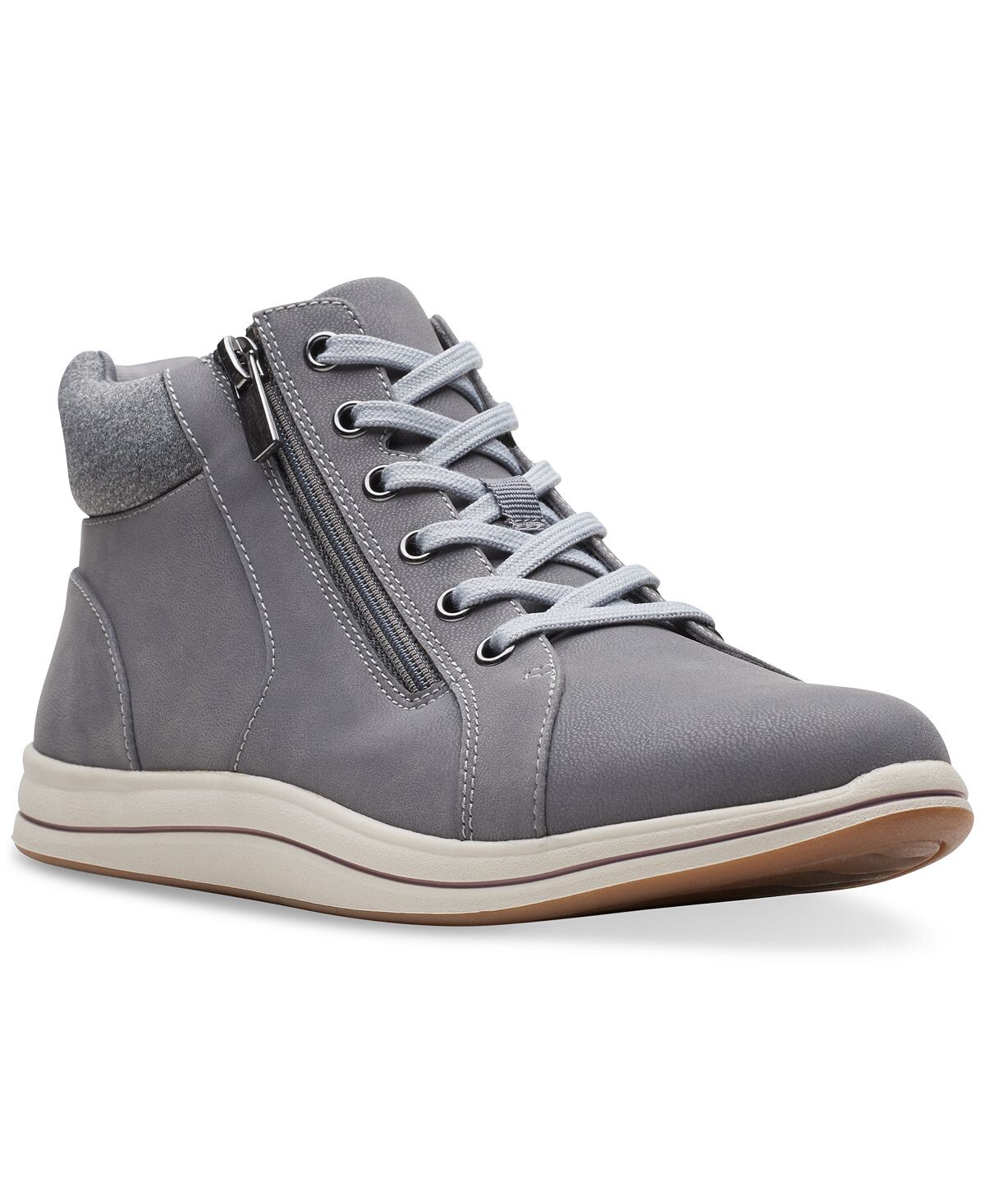 

Женские кроссовки Breeze Glide на молнии на шнуровке Clarks, серый