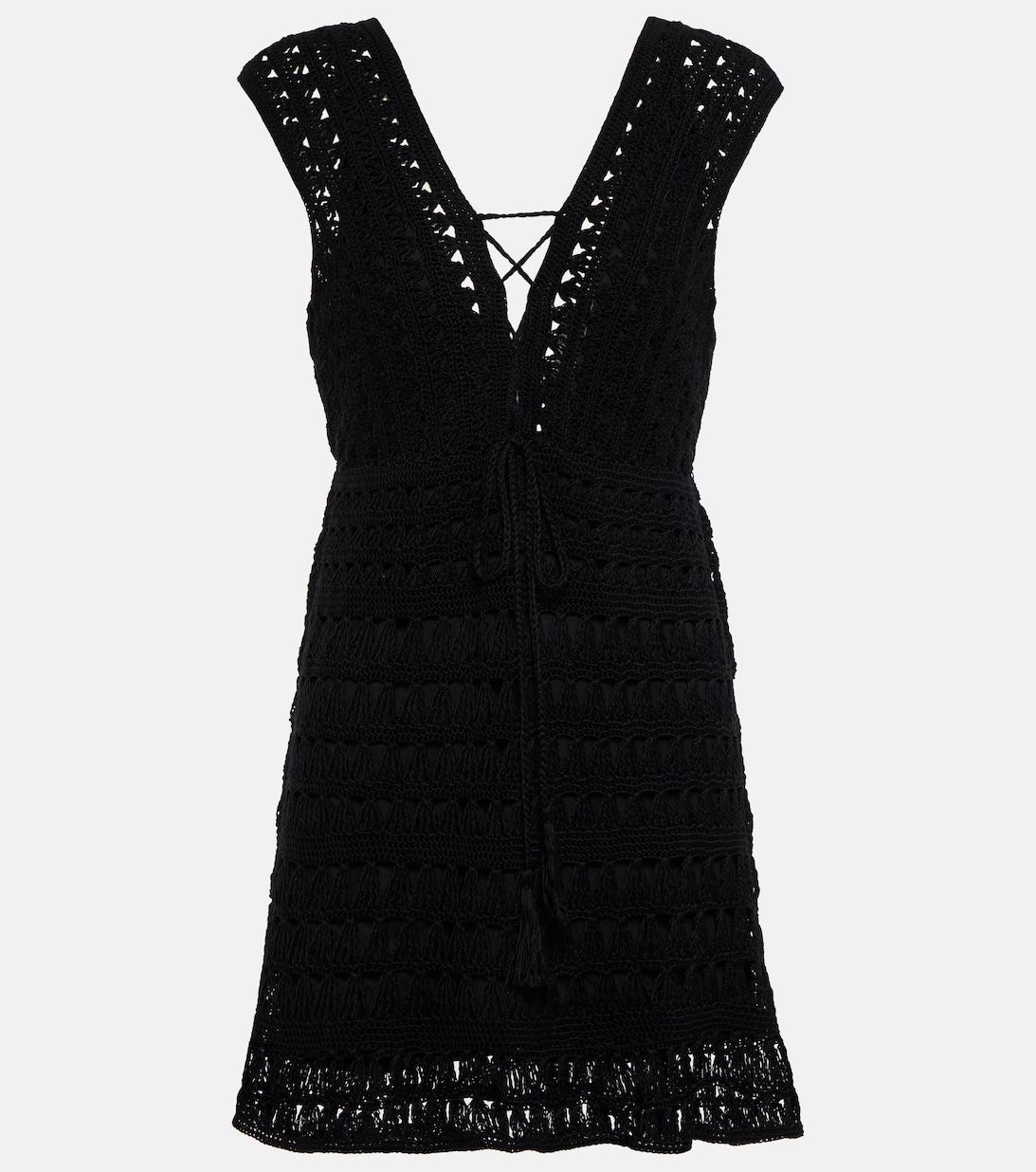 цена Мини-платье Jennifer из хлопка крючком ANNA KOSTUROVA, черный