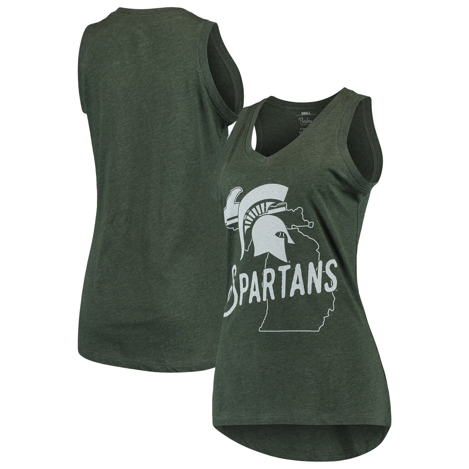 

Женская прессбокс зеленая майка с v-образным вырезом Michigan State Spartans Ferris Melange