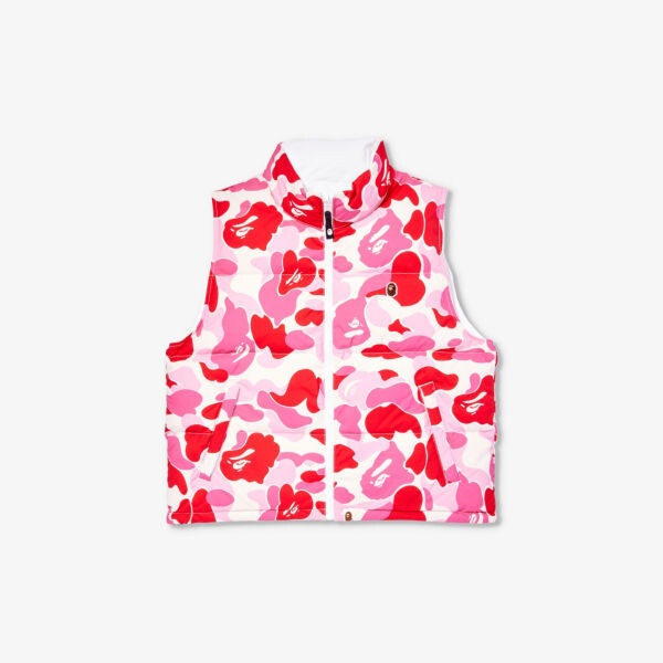 

Жилет из тканого пуха с камуфляжной аппликацией ABC A Bathing Ape, розовый