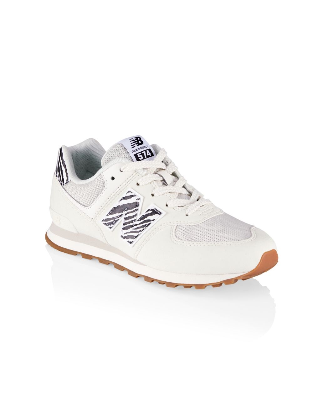 

Кроссовки Little Girl's & Girl's 574 с принтом зебры New Balance