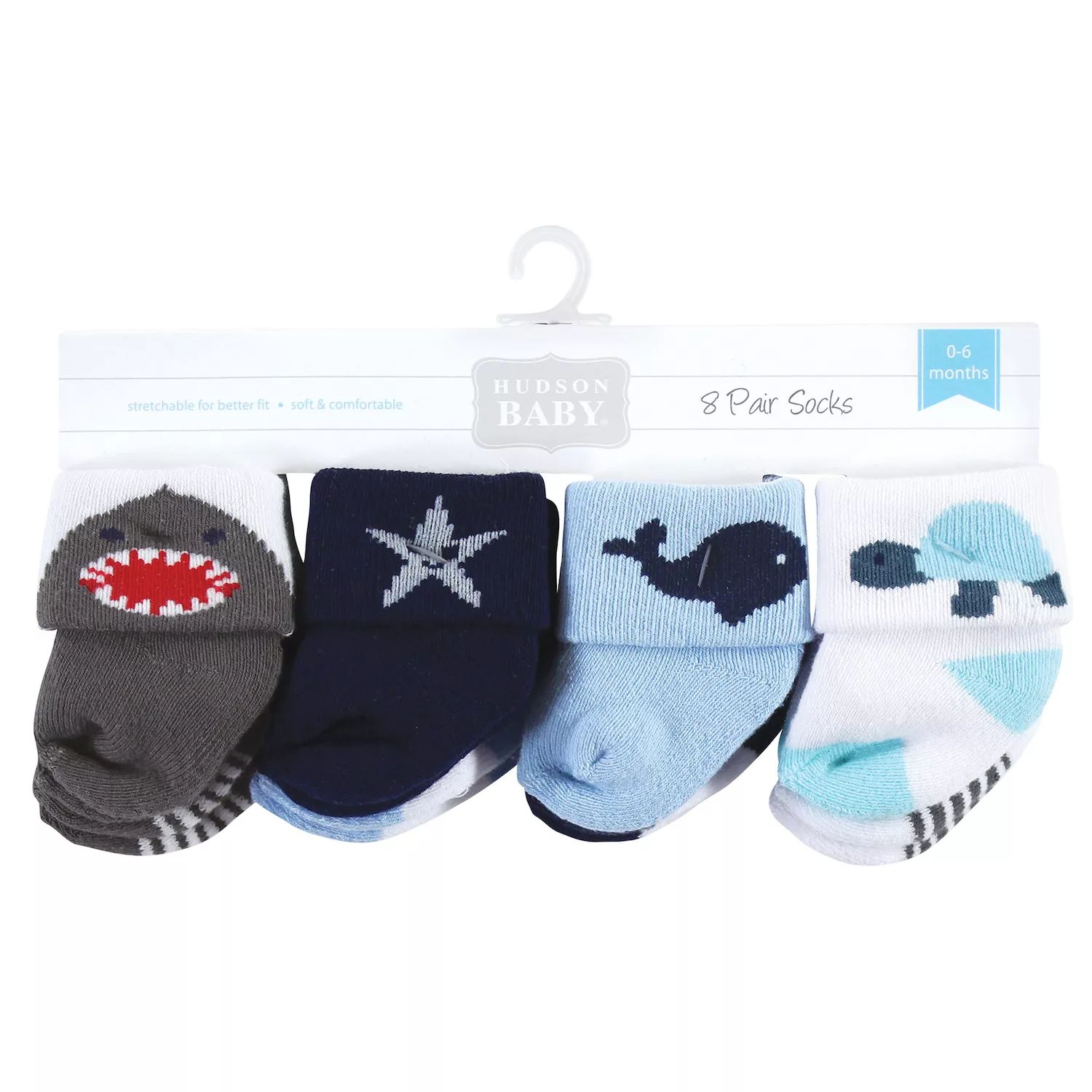 Хлопковые носки Hudson для новорожденных мальчиков и махровые носки, Sea Creatures Hudson Baby