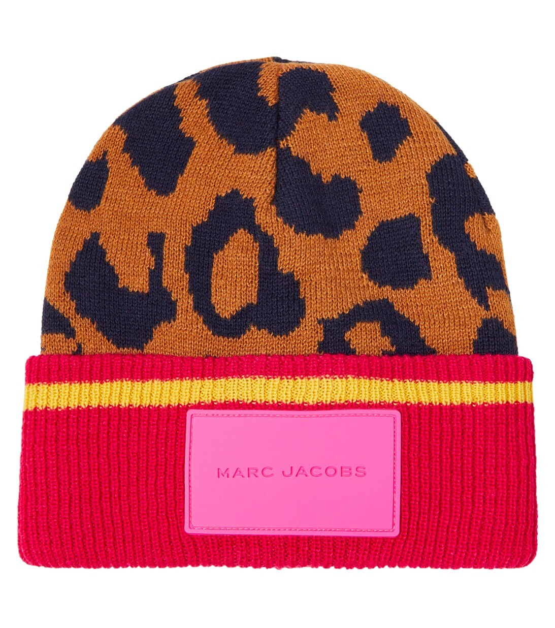 

Шапка-бини в рубчик с леопардовым принтом Marc Jacobs, разноцветный