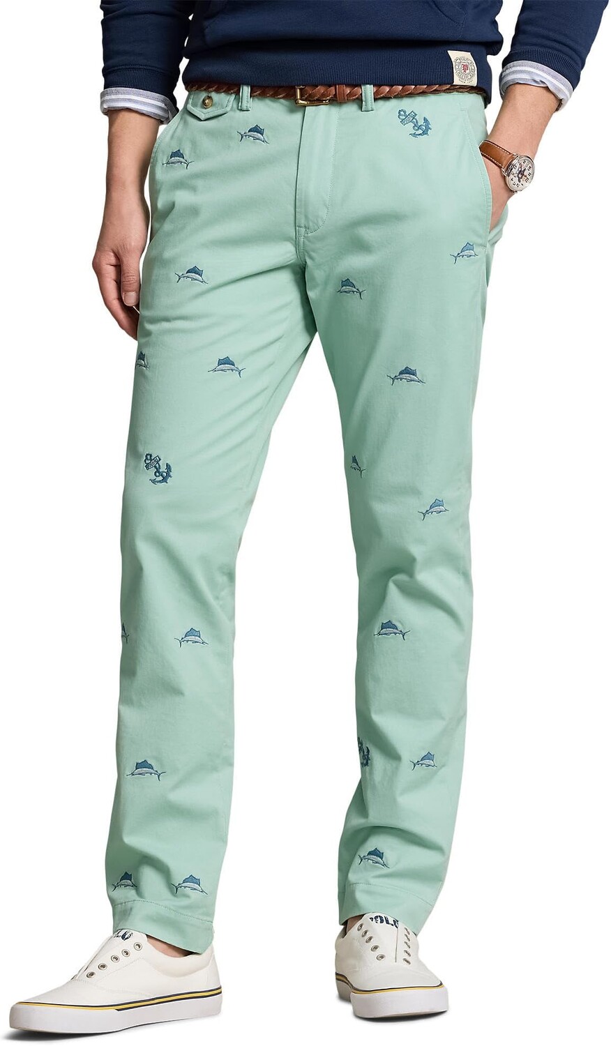 

Брюки Polo Ralph Lauren Stretch Straight Fit Chino Pant, цвет Celadon W/Marlin Emb