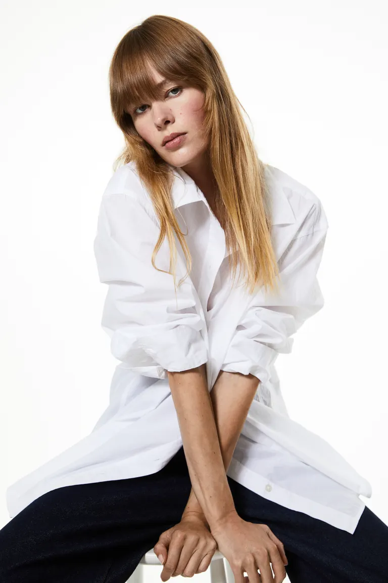 

Хлопчатобумажную рубашку H&M, белый