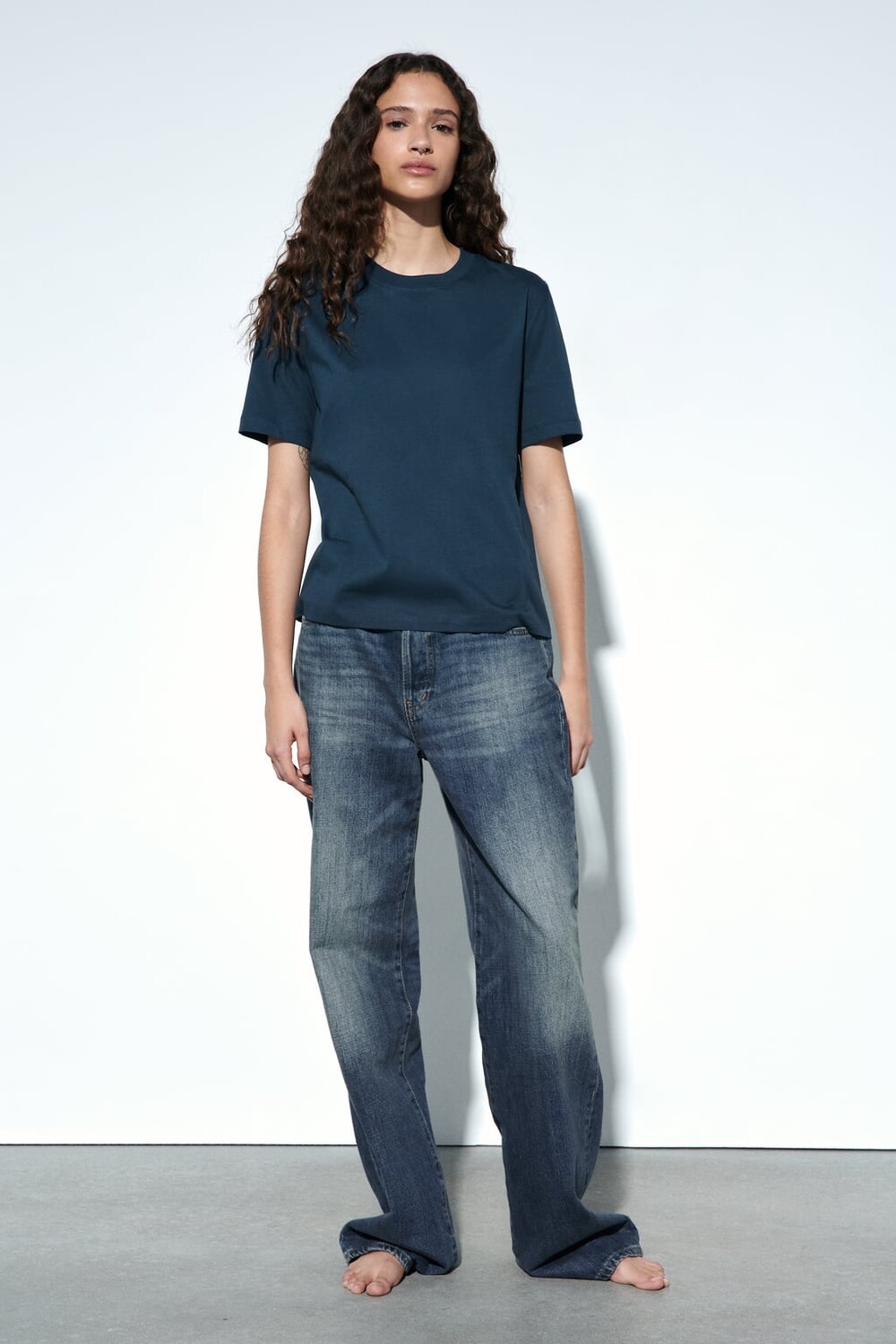 

Футболка с коротким рукавом ZARA, синий