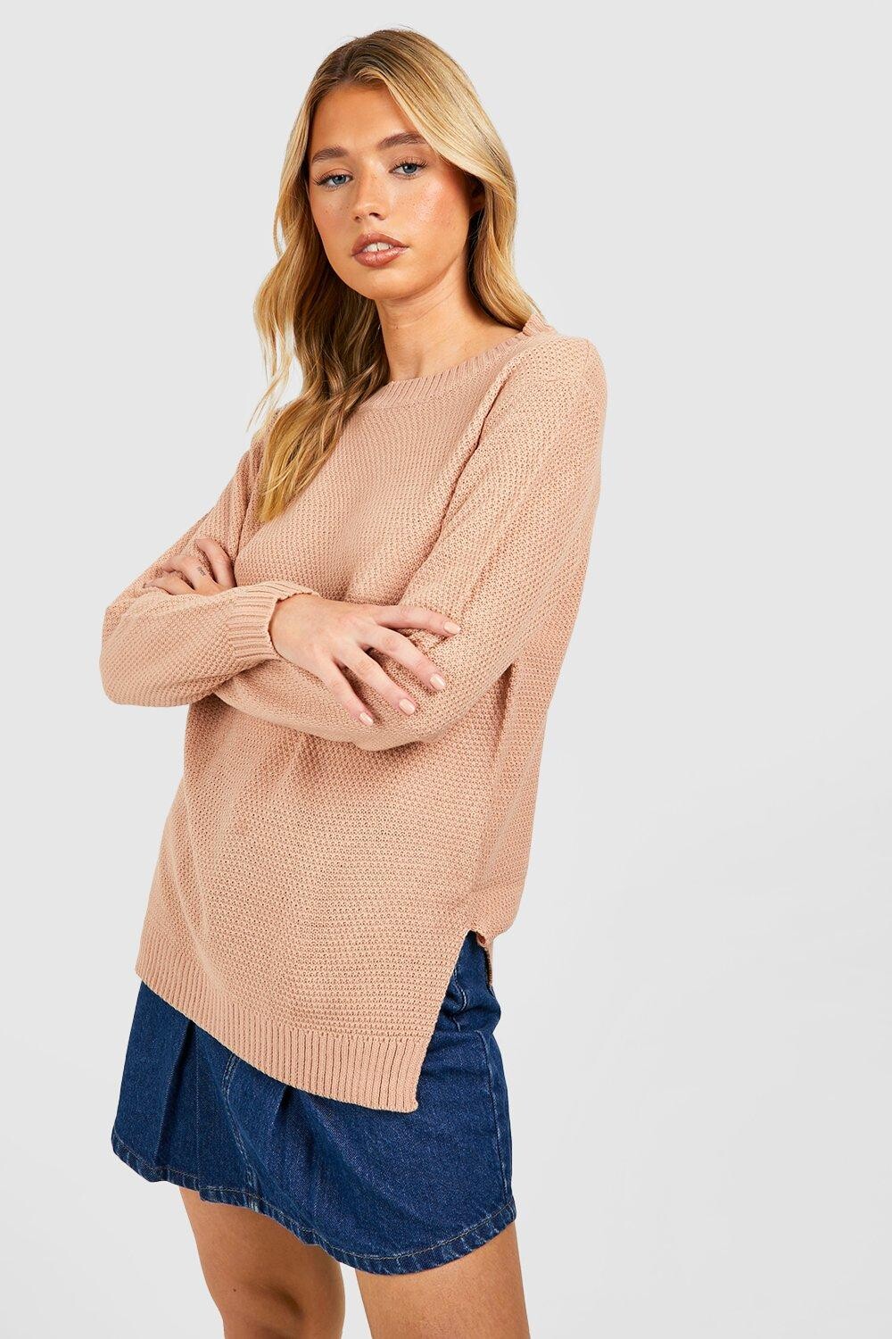 

Черный легкий свитер с круглым вырезом Boohoo, роза, Черный;коричневый