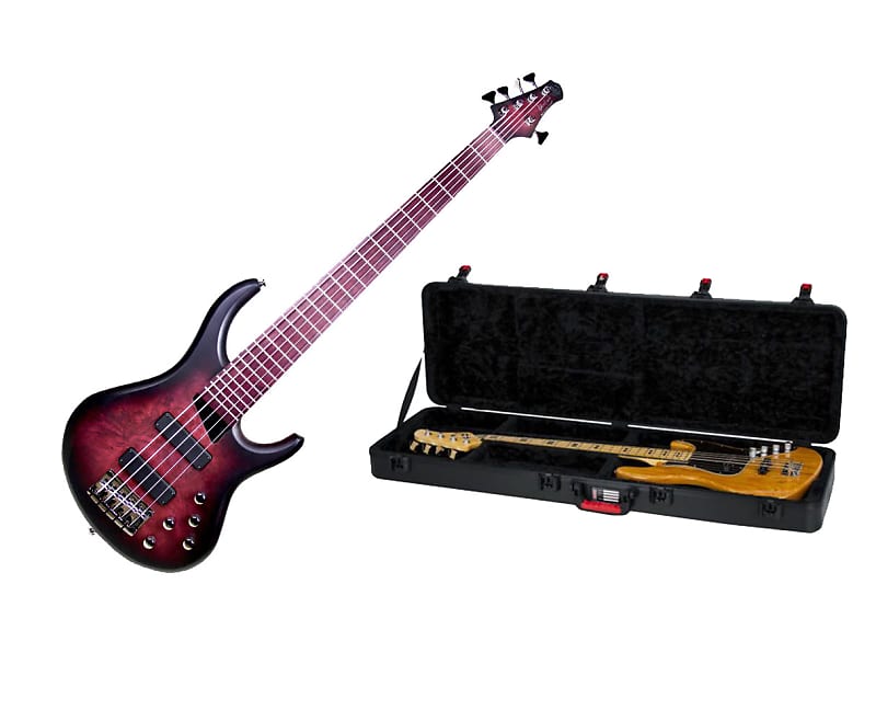 Басс гитара MTD Kingston AG 5 - AG Burst w/ Purple Heart FB + Gator TSA Case батарейки videx ag5 10 шт