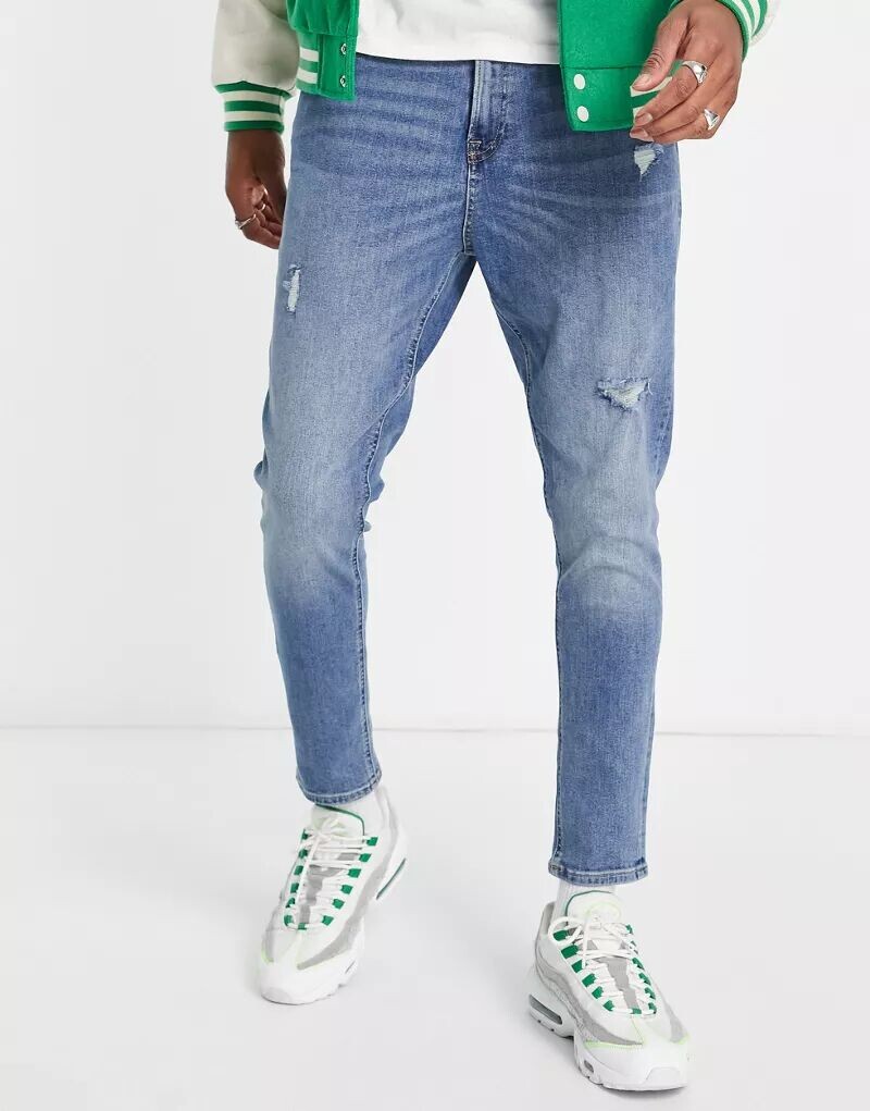 

Голубые рваные джинсы-морковки Jack & Jones Intelligence Pete