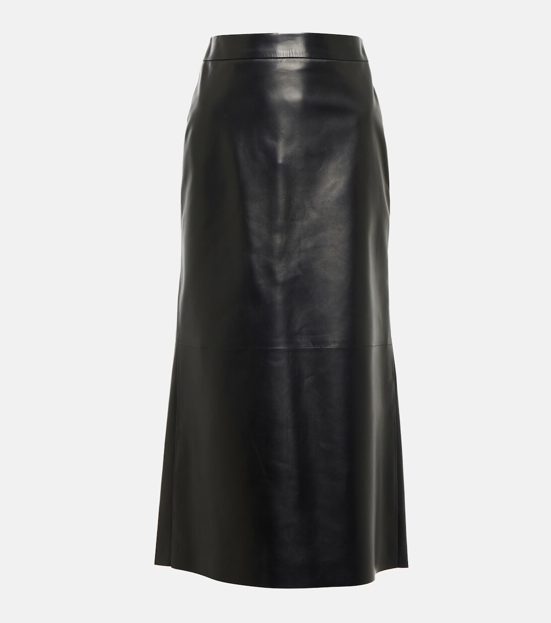 

Кожаная юбка миди ALEXANDER MCQUEEN, черный