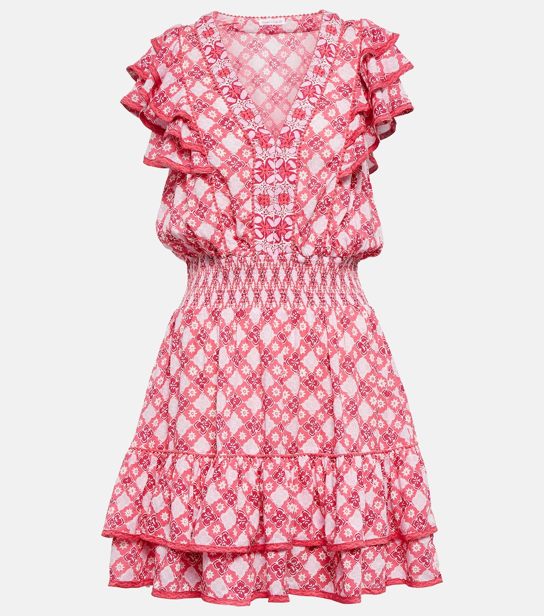 Мини-платье Camila с цветочным принтом POUPETTE ST BARTH, розовый цена и фото