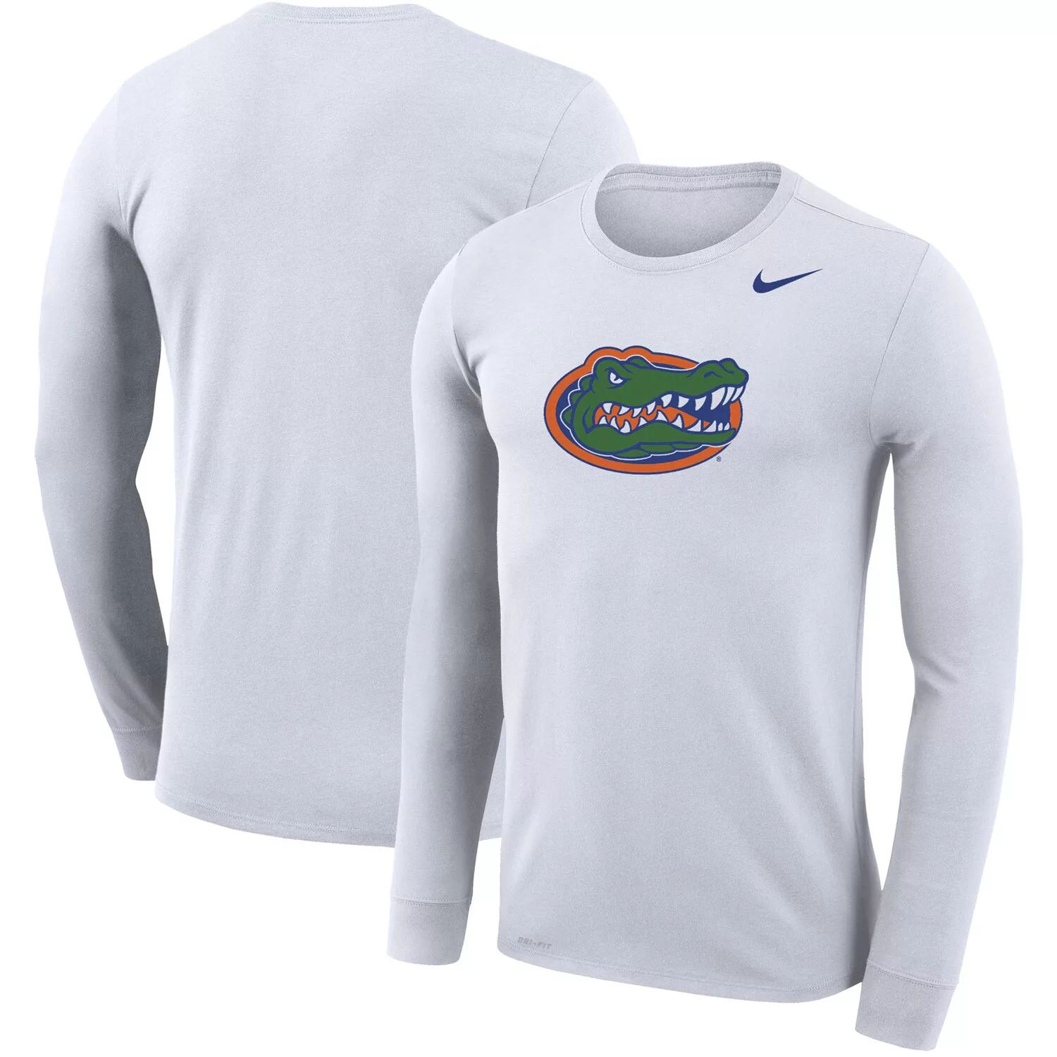 

Мужская белая футболка с длинными рукавами и логотипом Florida Gators School Legend Performance Nike