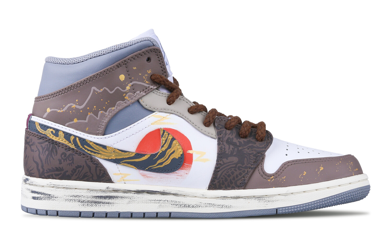 

Кроссовки Air Jordan 1 Vintage Basketball Shoes Men High-top Red, коричневый