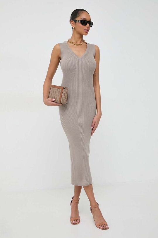 

Хлопковое платье Guess, коричневый