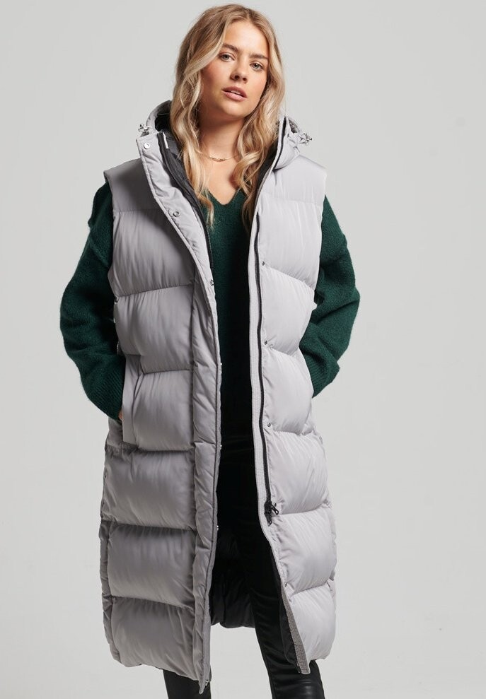 

Жилет Superdry LONGLINE PADDED, цвет flat grey