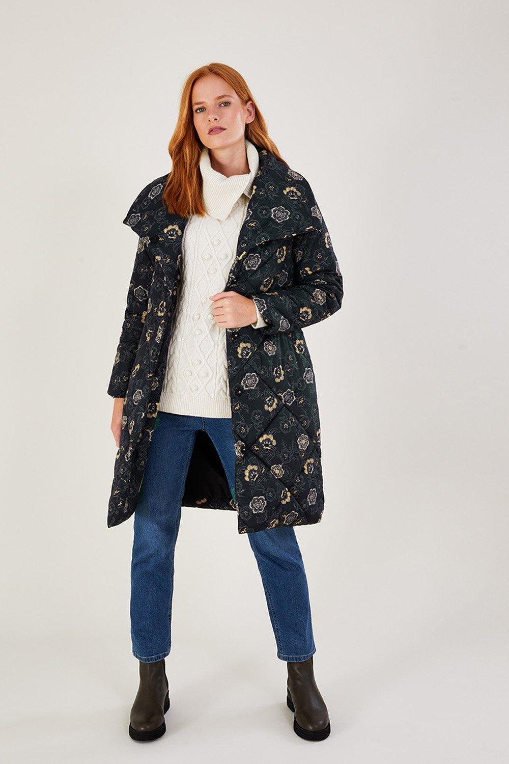 Утепленное пальто-шаль с принтом Piper Monsoon, черный пайпер