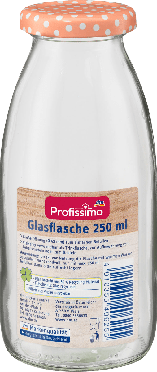 Стеклянная бутылка 250мл 1 шт. Profissimo