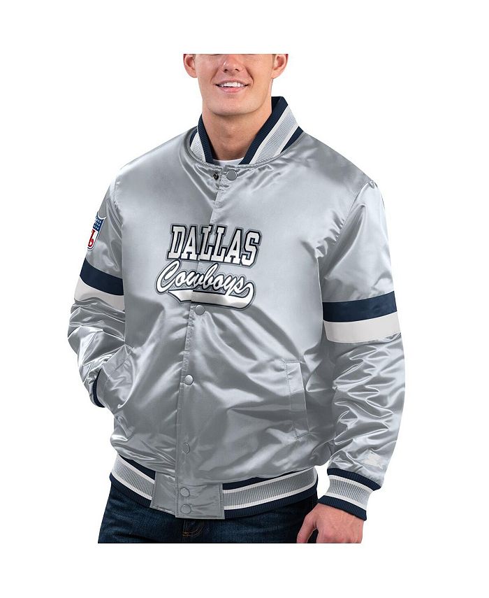 

Мужская серая университетская куртка Dallas Cowboys Home Game из атласа с застежкой на пуговицы Starter, серый