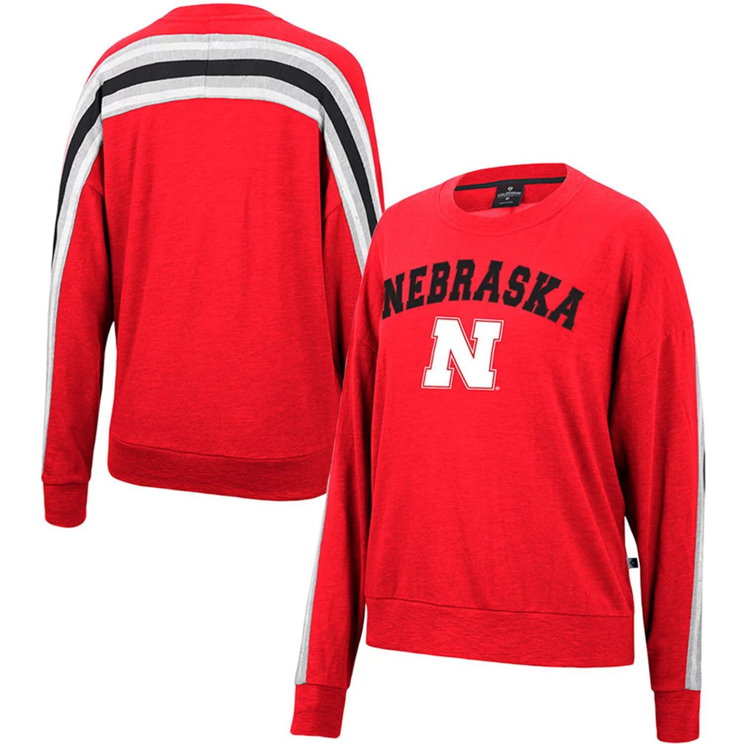 

Женский пуловер оверсайз с принтом Colosseum Scarlet Nebraska Huskers Team Colosseum