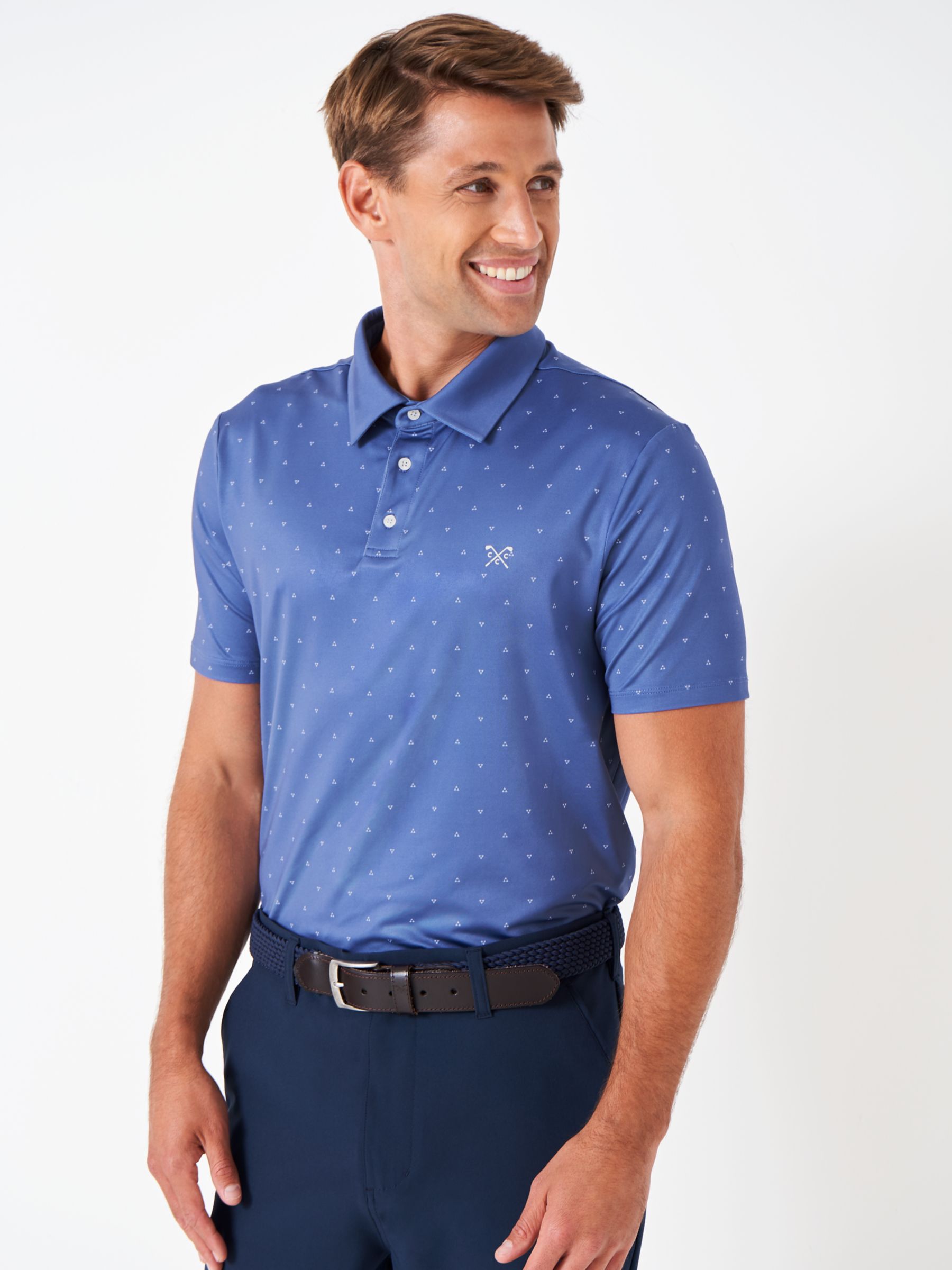 Рубашка-поло для гольфа Match Crew Clothing, средний синий рубашка поло для гольфа из хлопка с кантом crew clothing светло розовый