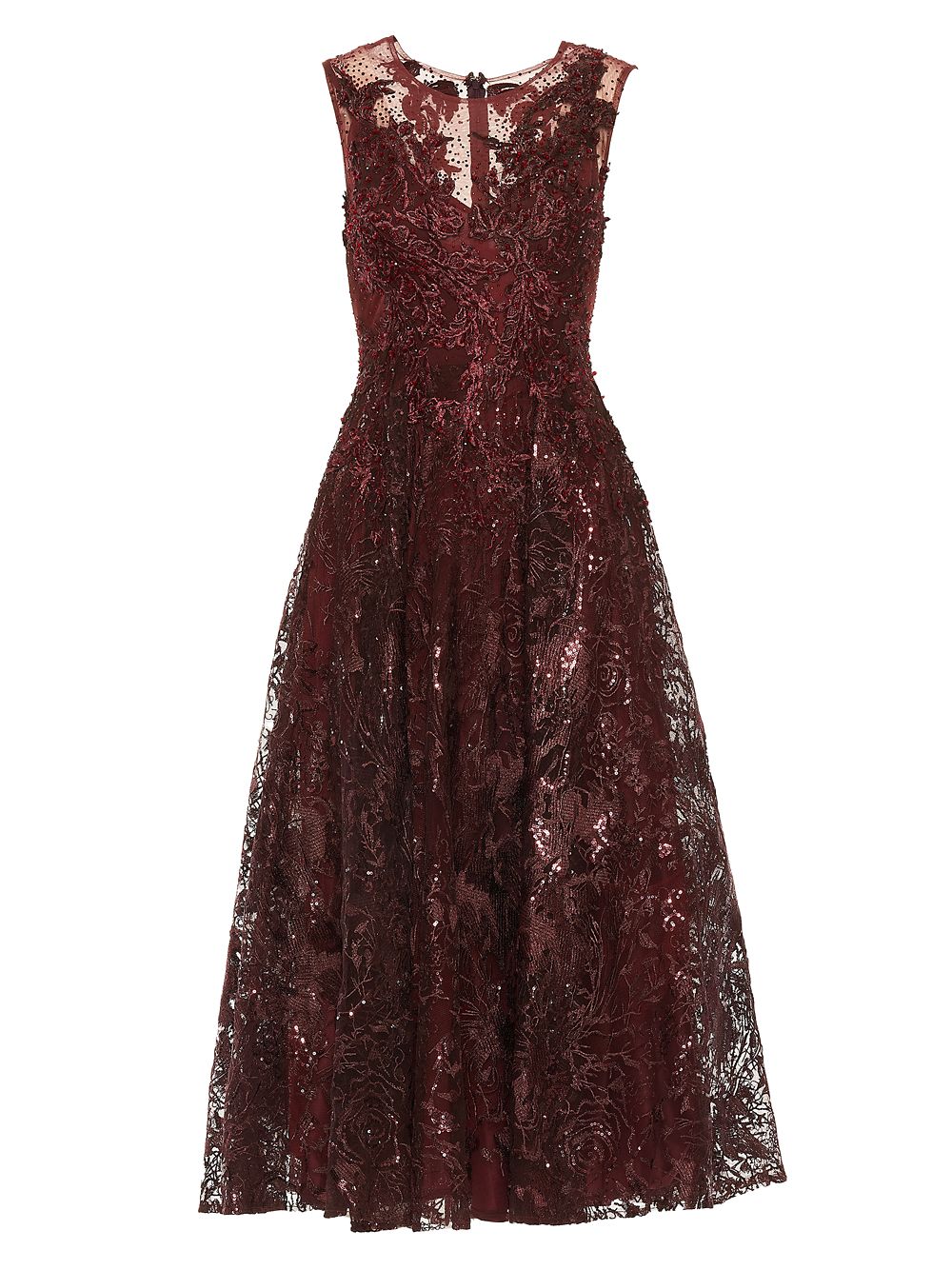Платье трапециевидной формы с вышивкой Mac Duggal, бордовый платье трапециевидной формы с вышивкой пайетками mac duggal черный
