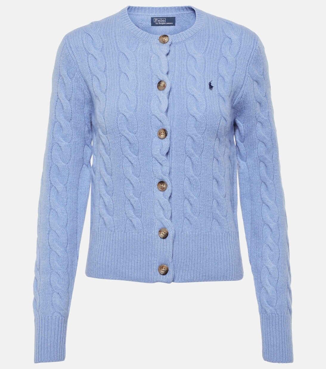 

Кардиган косой вязки из шерсти и кашемира Polo Ralph Lauren, синий