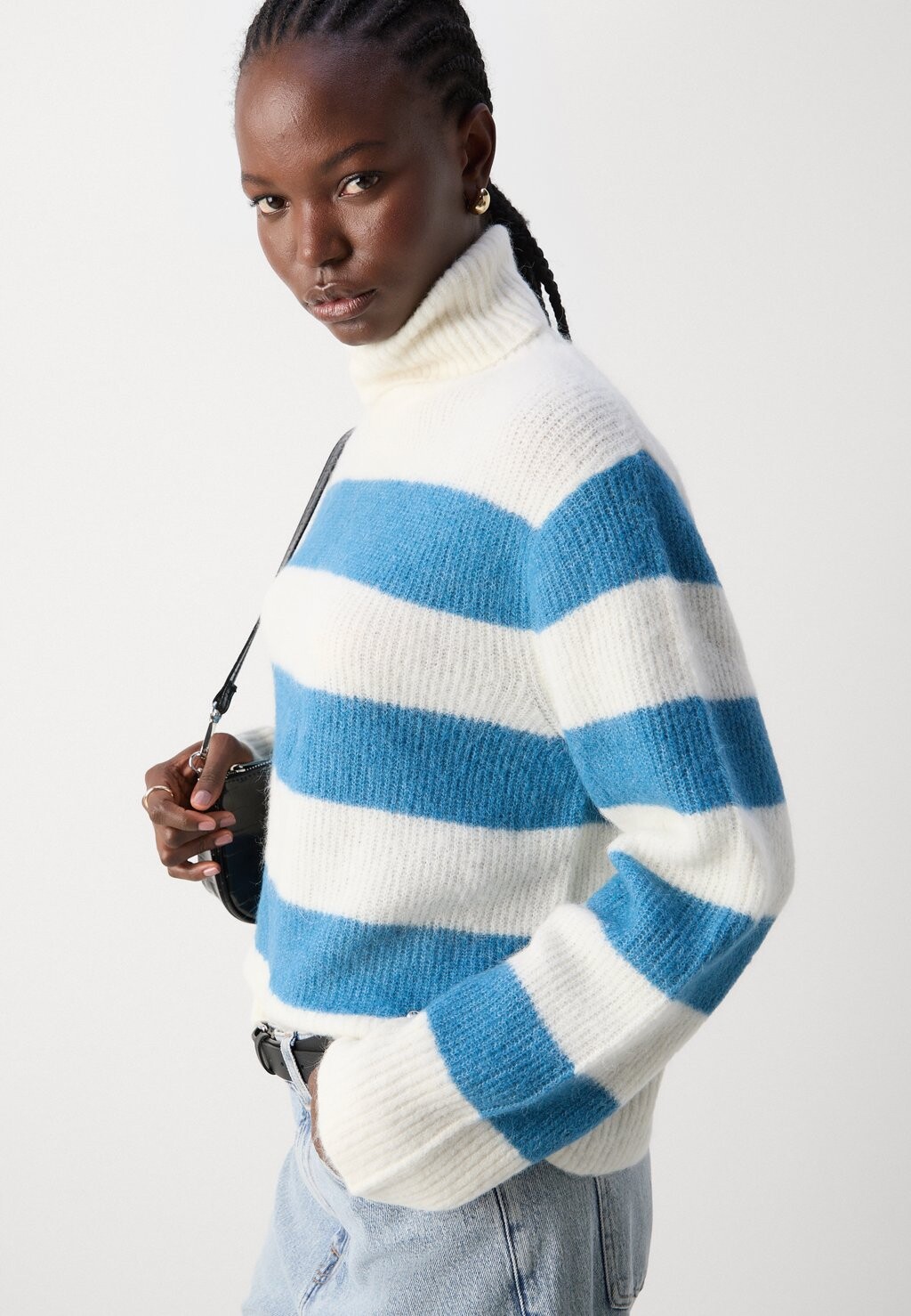 

Вязаный свитер THORA STRIPE ROLLNECK Mos Mosh, цвет Bluesteel