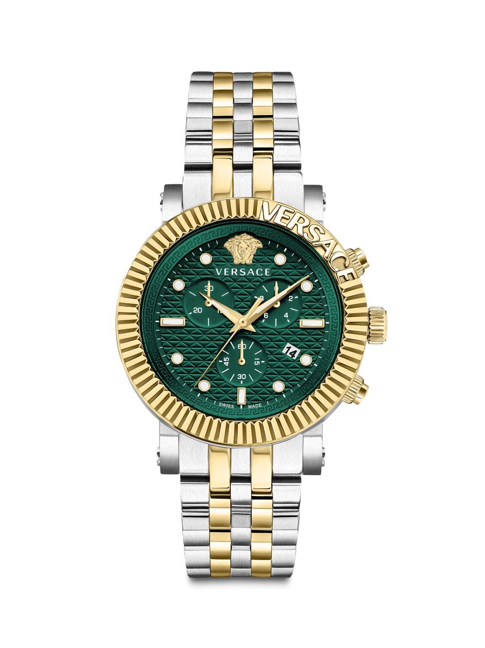 

Часы V-Chrono с двухцветным браслетом из нержавеющей стали Versace