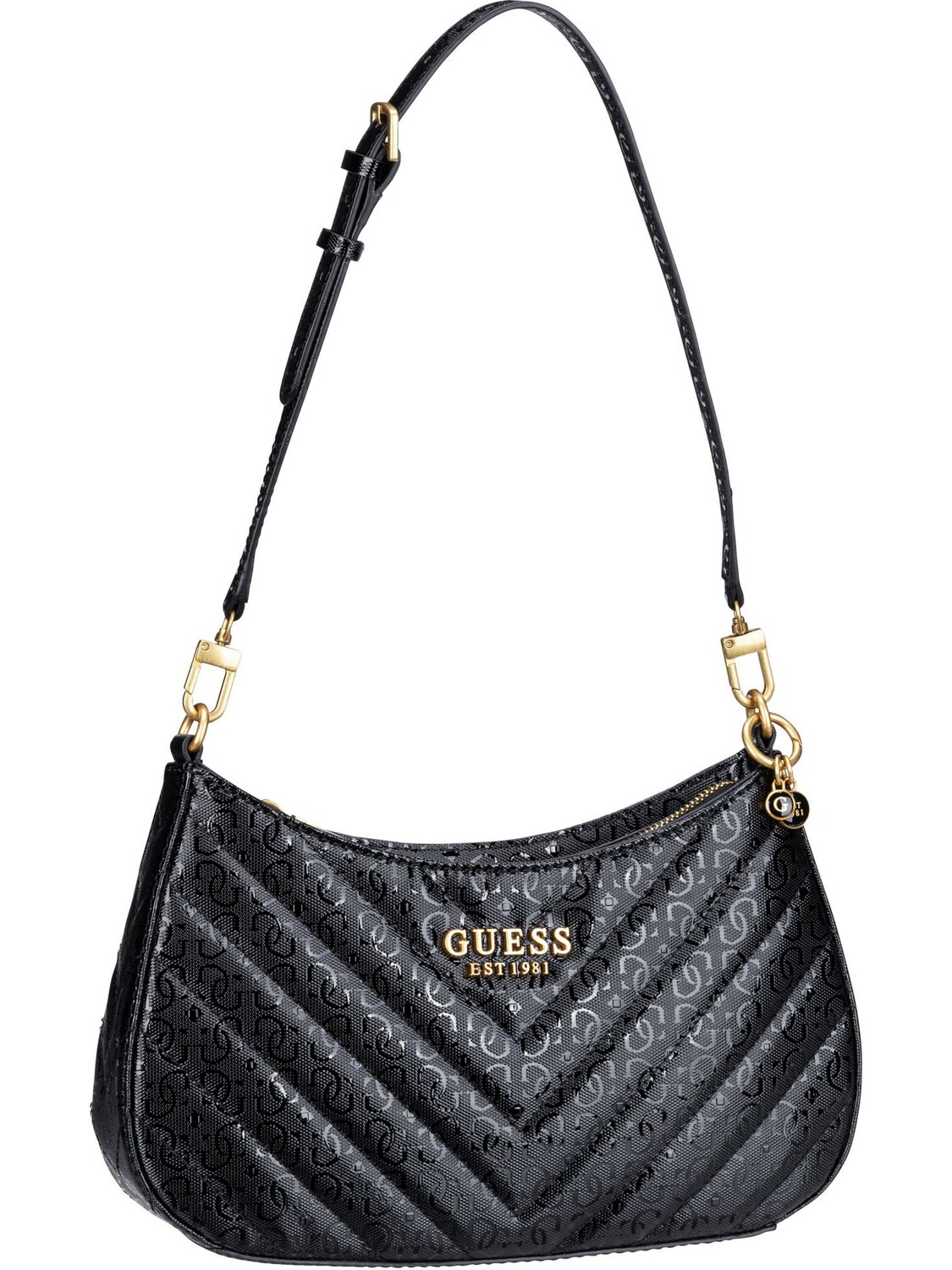 Сумка Guess Abendtasche Jania Top Zip Shoulder Bag, черный