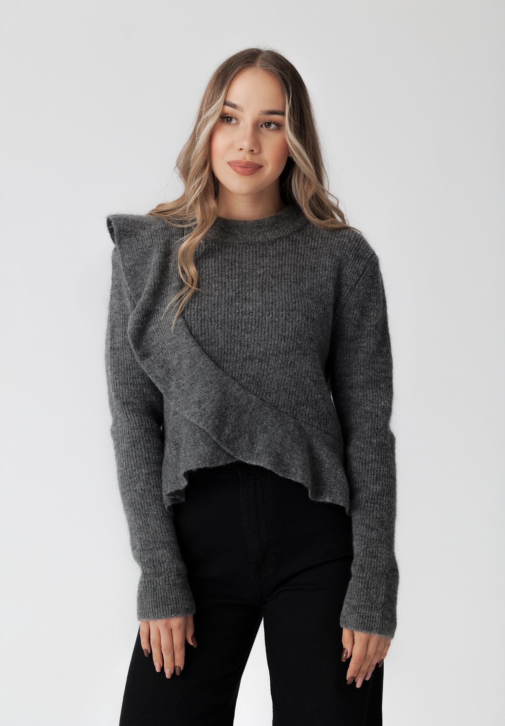 Вязаный свитер CELIA Laurella, цвет grey