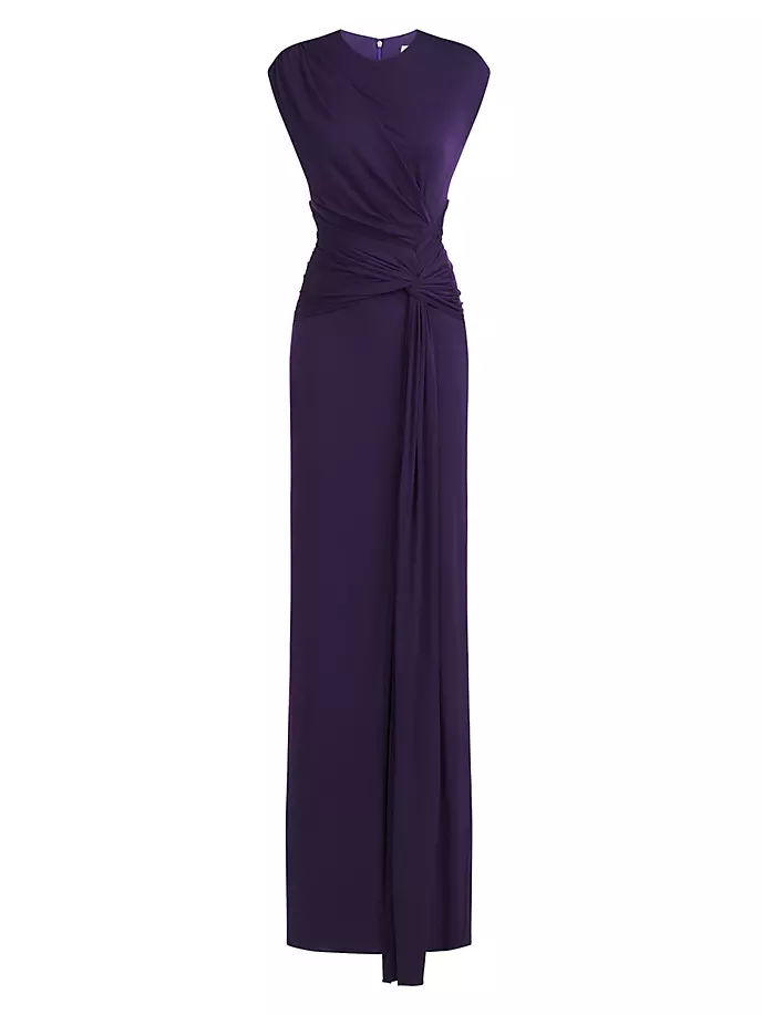 

Трикотажное платье Giovanna с перекрученным узором Halston, цвет aubergine