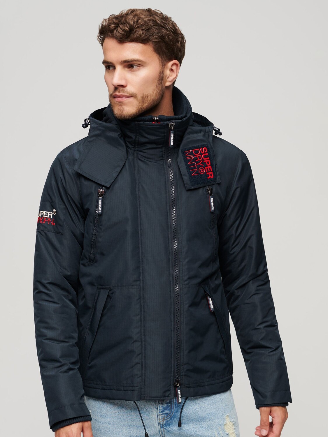 

Куртка-ветровка Mountain SD Superdry, северный хром темно-синий