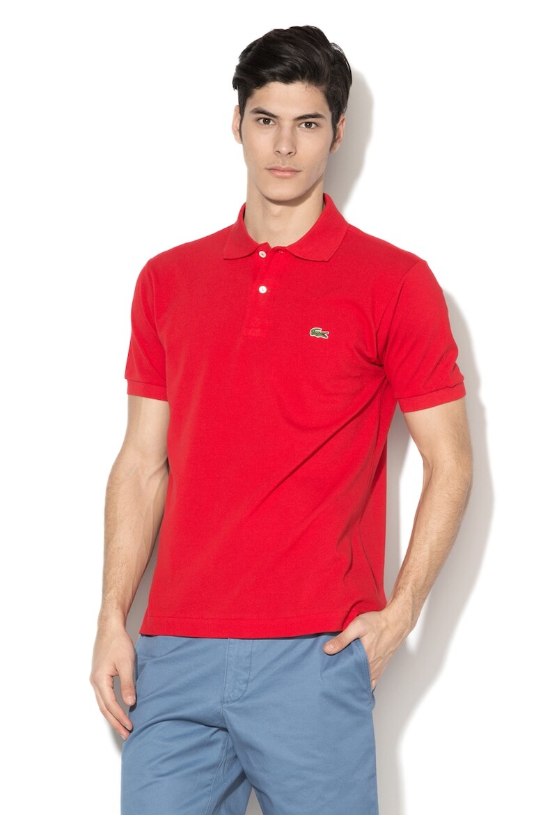 

Хлопковая футболка пике с воротником Lacoste, красный