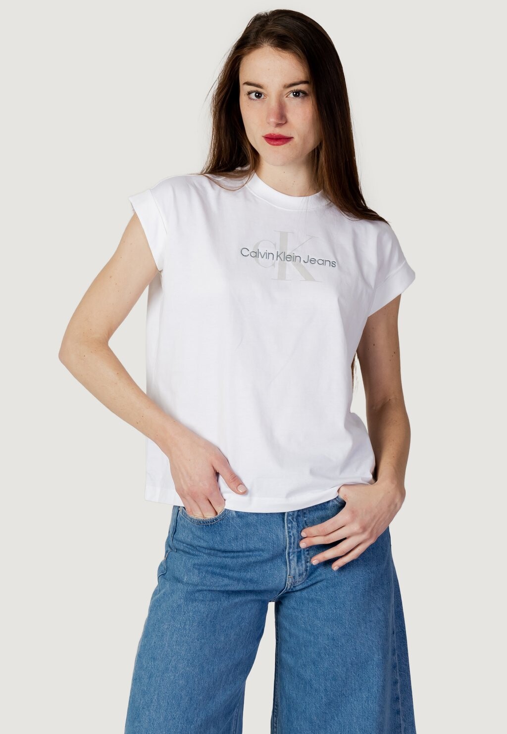 

Футболка с принтом Calvin Klein Jeans, белый