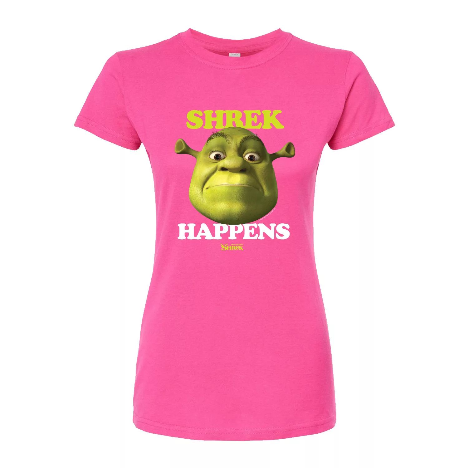 Облегающая футболка для юниоров Shrek Happens Meme Licensed Character, розовый укороченная толстовка с капюшоном для юниоров shrek happens licensed character розовый
