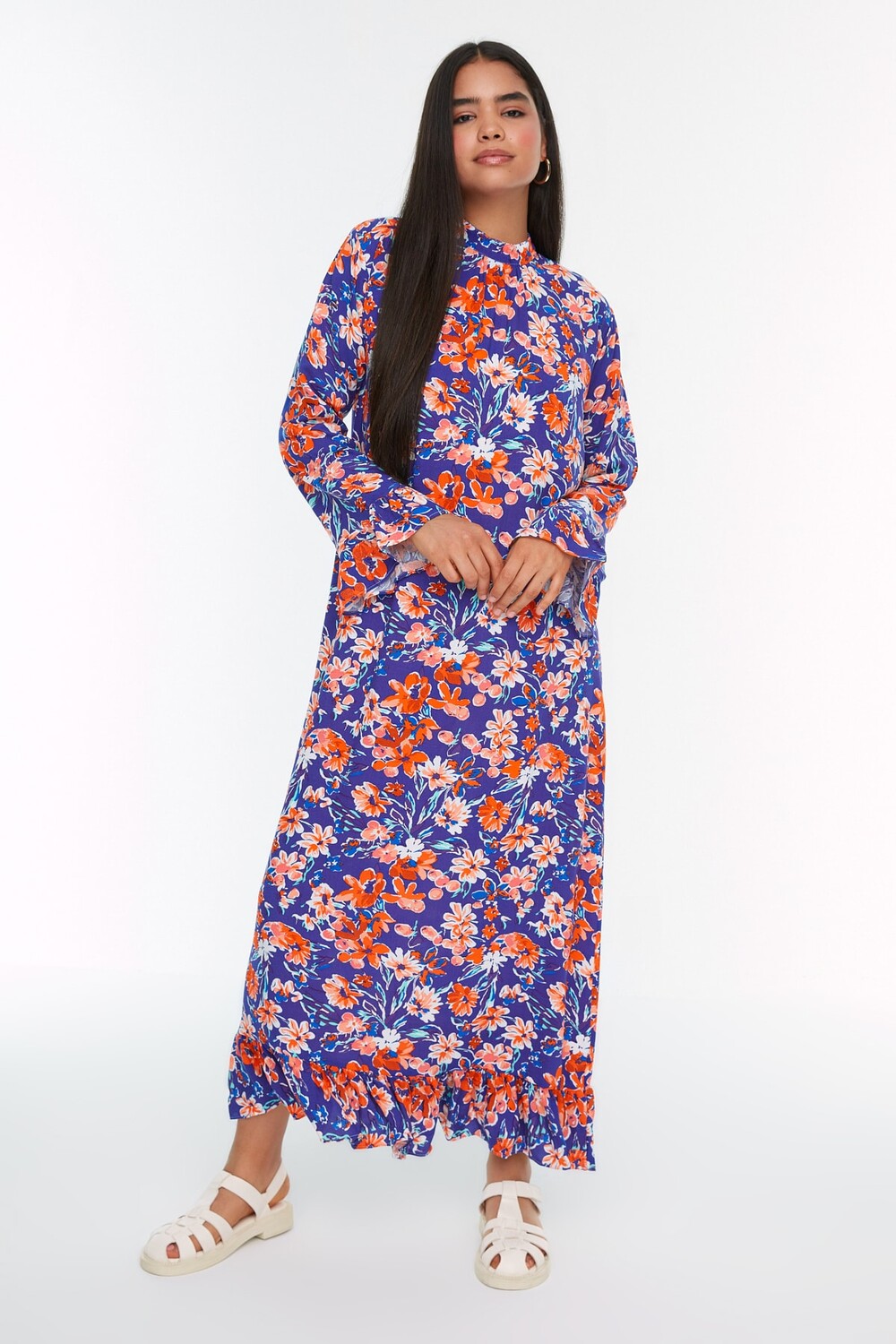 

Платье - Фиолетовый - А-силуэт Trendyol Modest, фиолетовый