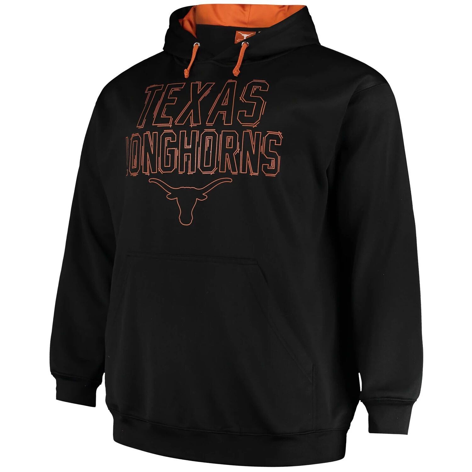 

Мужской черный флисовый пуловер с капюшоном Texas Longhorns Big & Tall Team