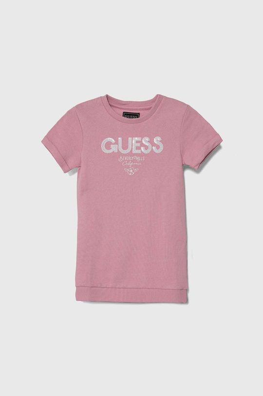 Платье из хлопка для маленькой девочки Guess, розовый
